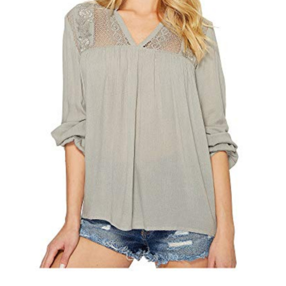 O'Neill Tops - !!! O'Neill Embroidered Crochet Insert Boho Blouse